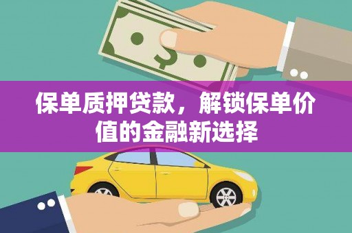 东丽保单质押贷款，解锁保单价值的金融新选择