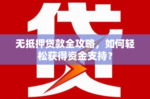 东丽无抵押贷款全攻略，如何轻松获得资金支持？