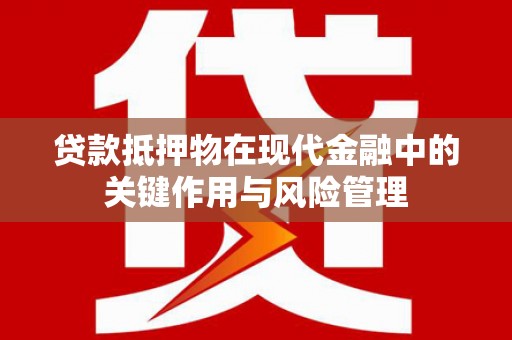 东丽贷款抵押物在现代金融中的关键作用与风险管理