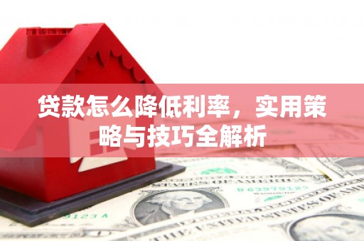 东丽贷款怎么降低利率，实用策略与技巧全解析